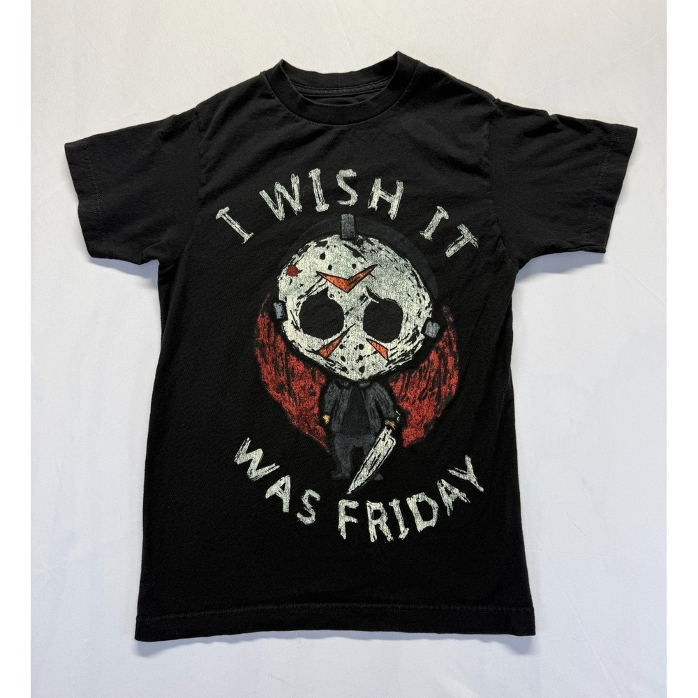 Friday The 13th T Shirt Men XS Black Geaphic Jason Voorhees I Wish It Was Friday